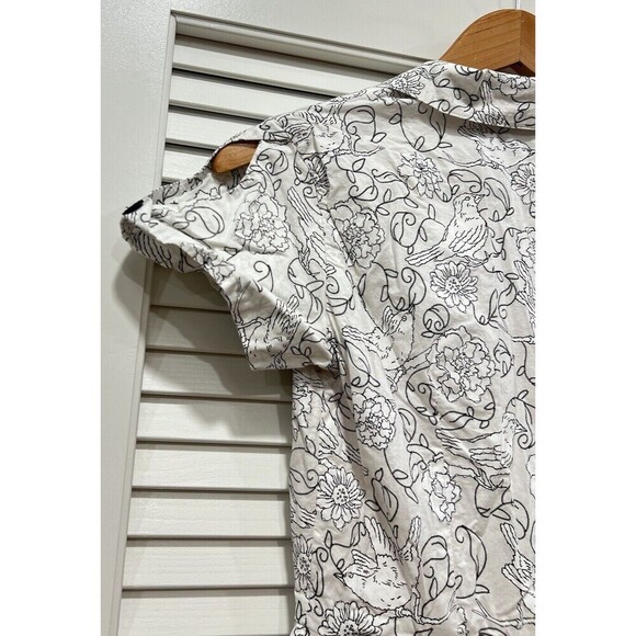 Bea & Dot By ModCloth Bird & Flower Floral Print Dress Small Picnic Spring - Picture 4 of 7